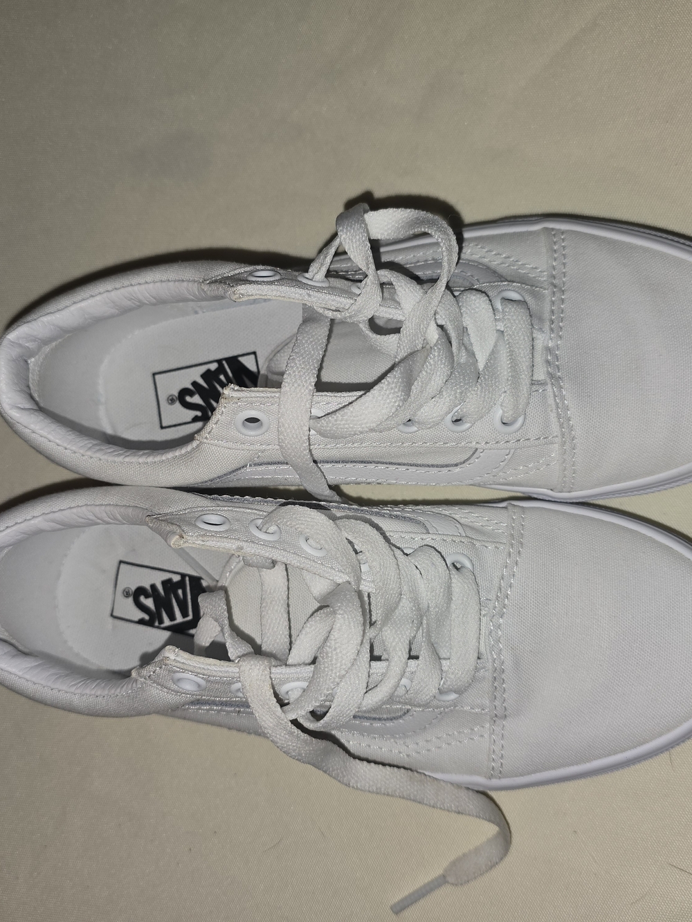 Vans Kids' Classic White Canvas Sneakers